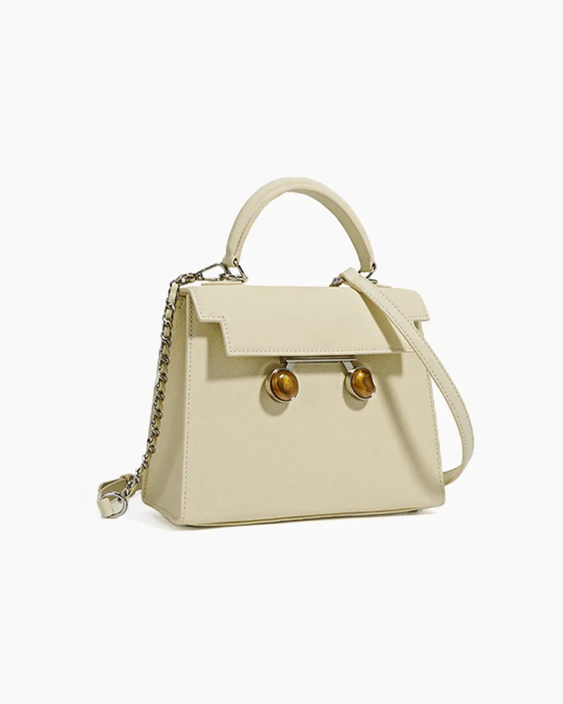 Chain Leather Medium Shoulder Satchel Bag