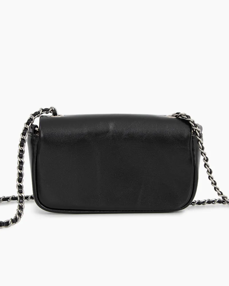 Chain Leather Mini Shoulder Satchel Micro Bag