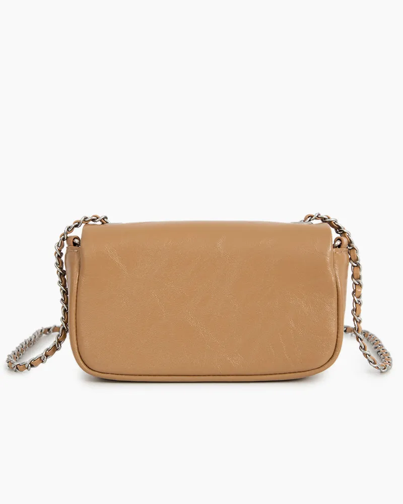 Chain Leather Mini Shoulder Satchel Micro Bag