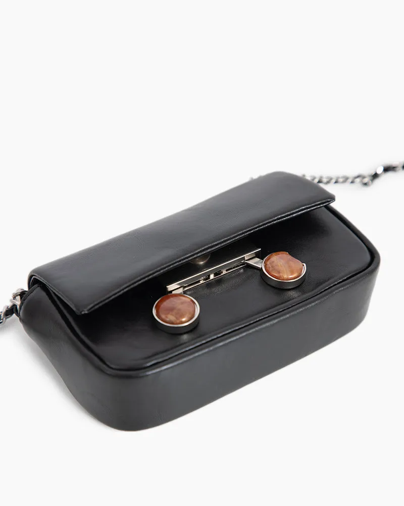 Chain Leather Mini Shoulder Satchel Micro Bag