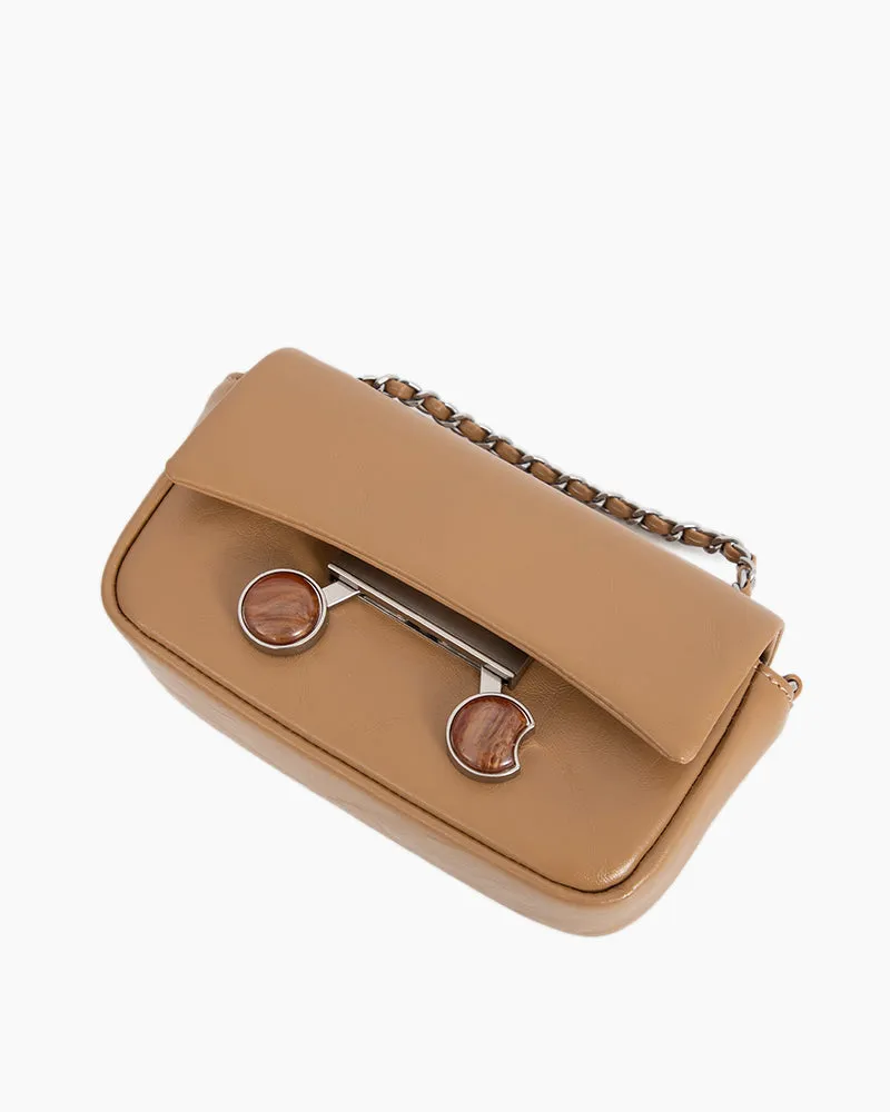 Chain Leather Mini Shoulder Satchel Micro Bag