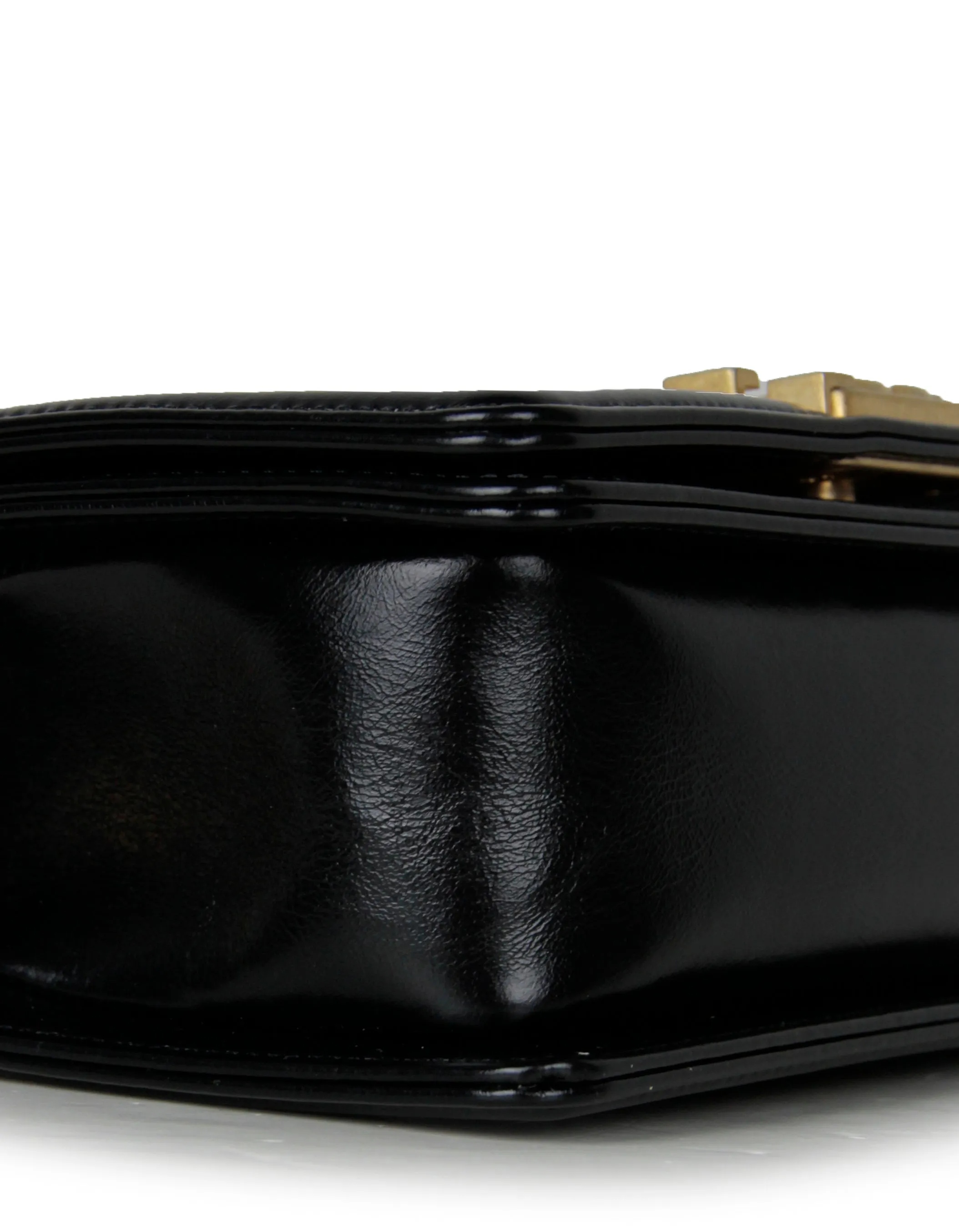Chanel 2021 Calfskin Leather Metallic Black/Gold Small Boy Bag