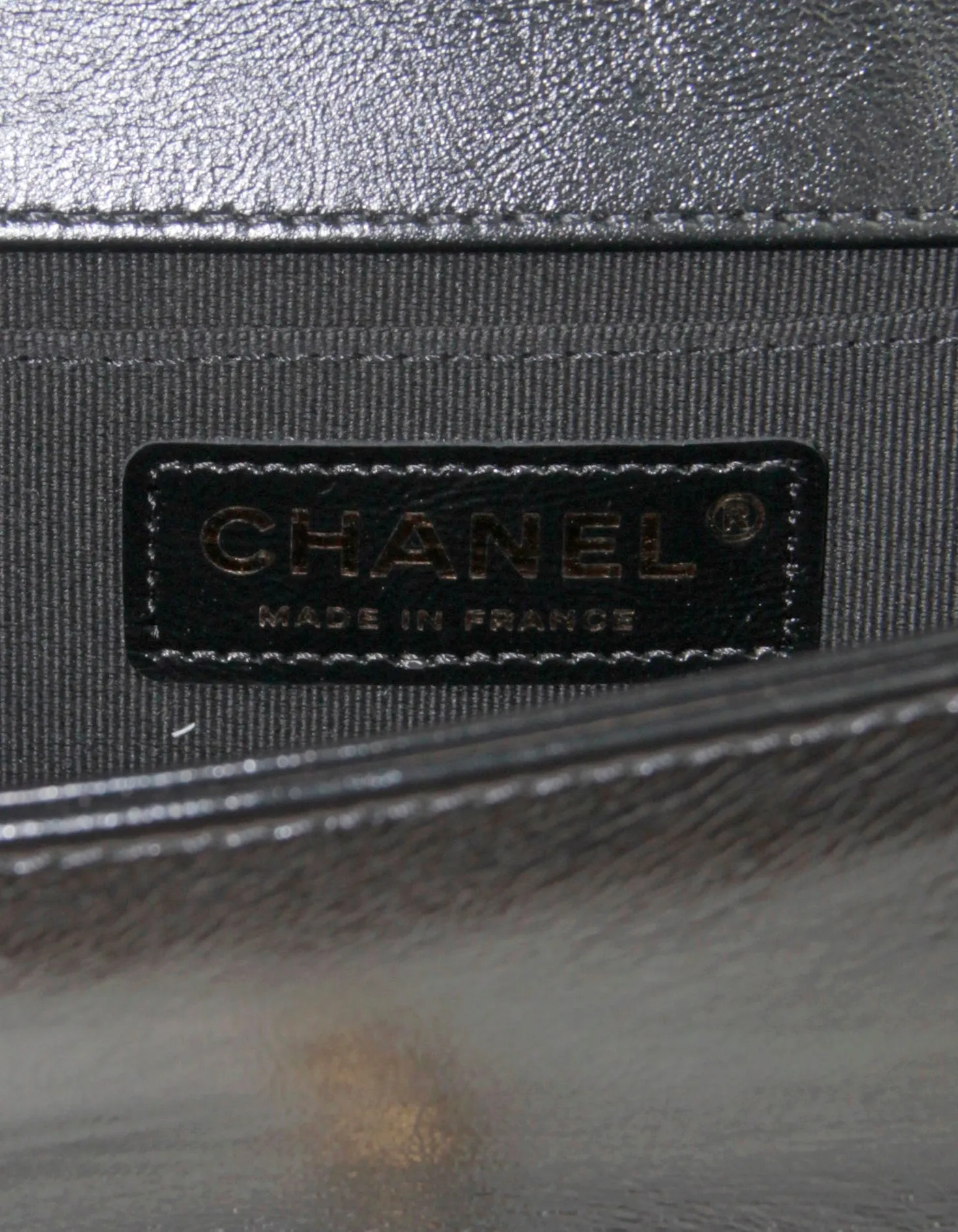 Chanel 2021 Calfskin Leather Metallic Black/Gold Small Boy Bag