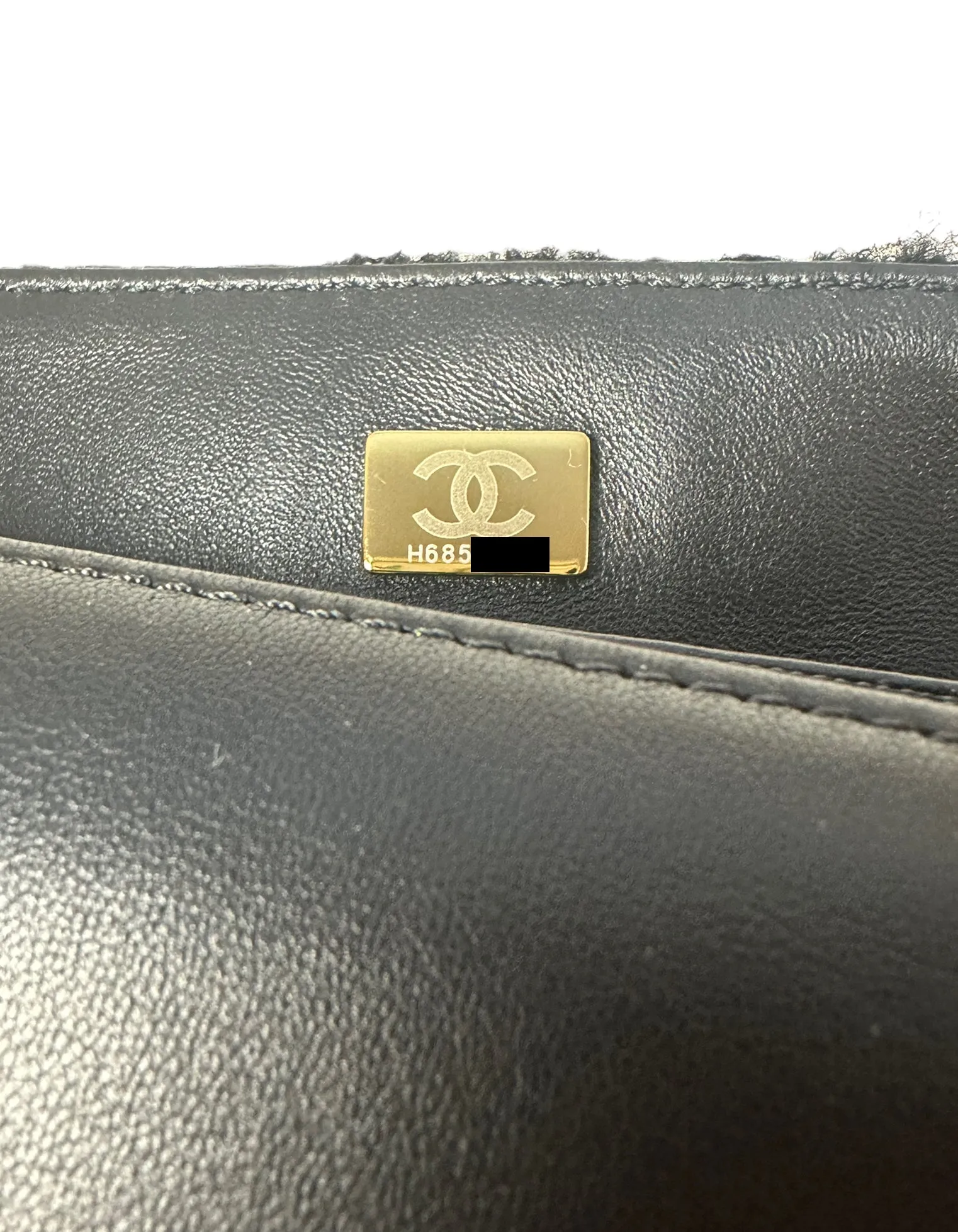 Chanel Black Square Tweed CC Flap Crossbody Bag