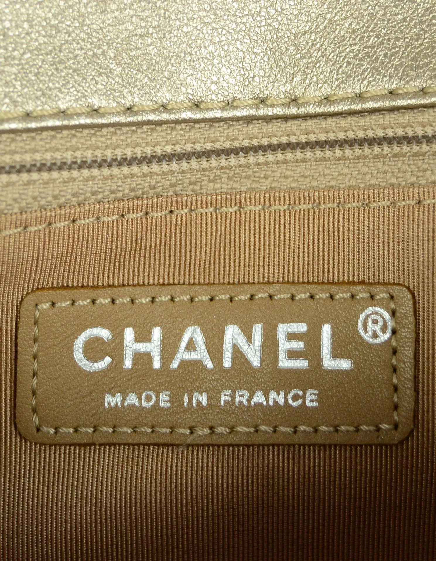 Chanel Khaki Metallic Calfskin 2.55 Reissue Roll Clutch Bag