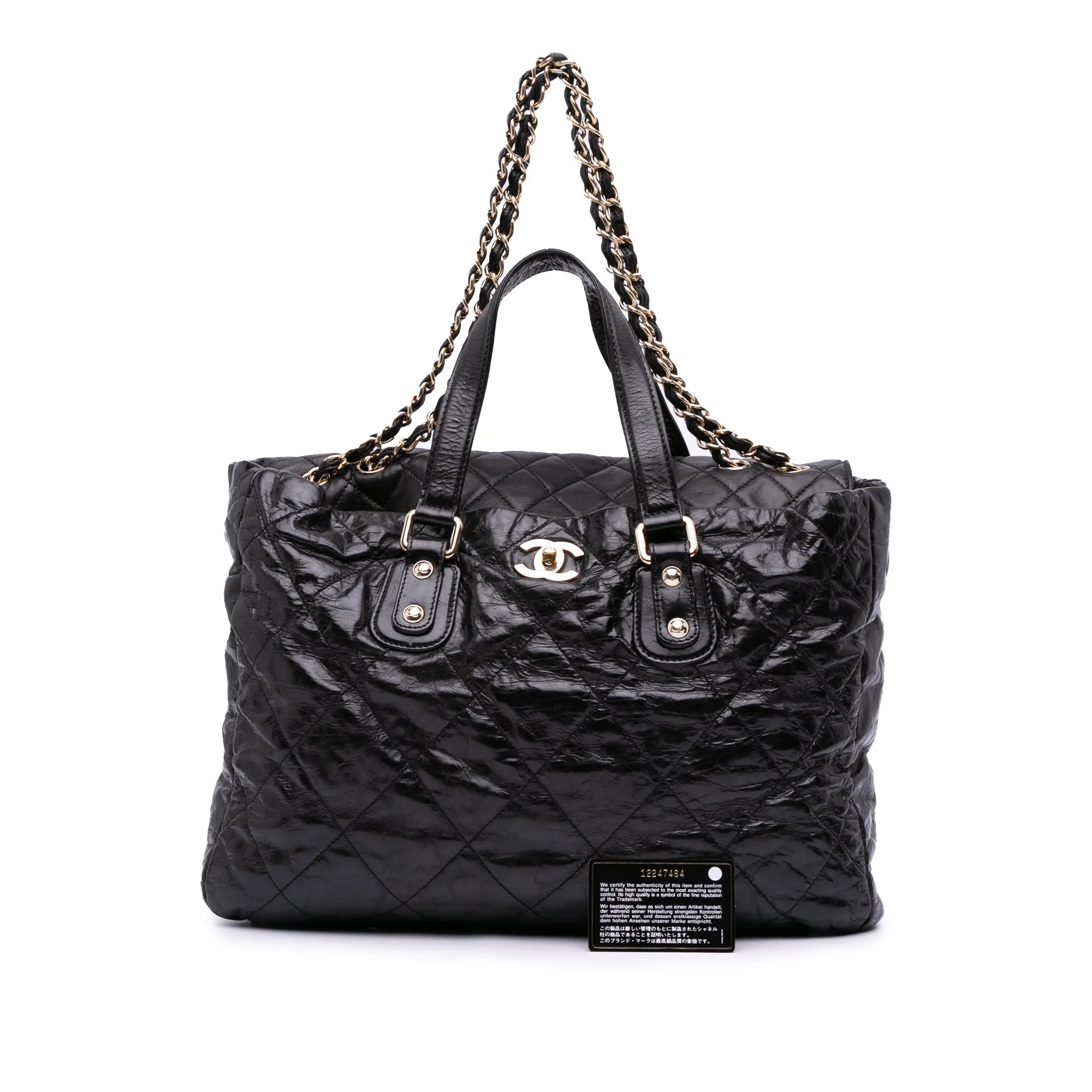 Chanel Large Quilted Glazed Calfskin Portobello Satchel