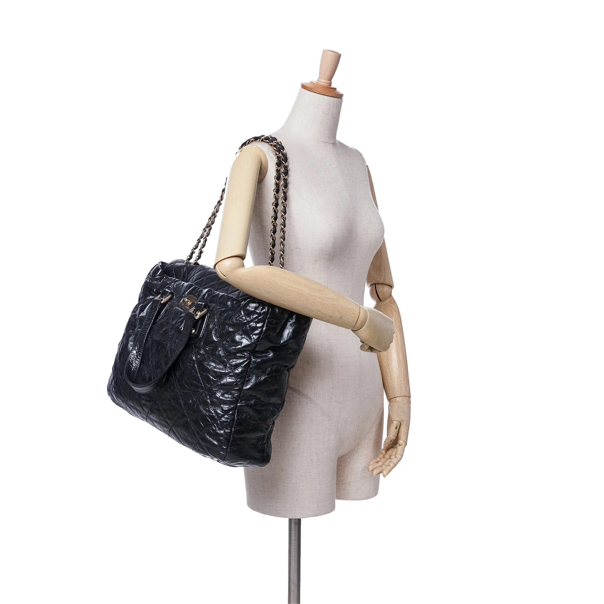 Chanel Large Quilted Glazed Calfskin Portobello Satchel
