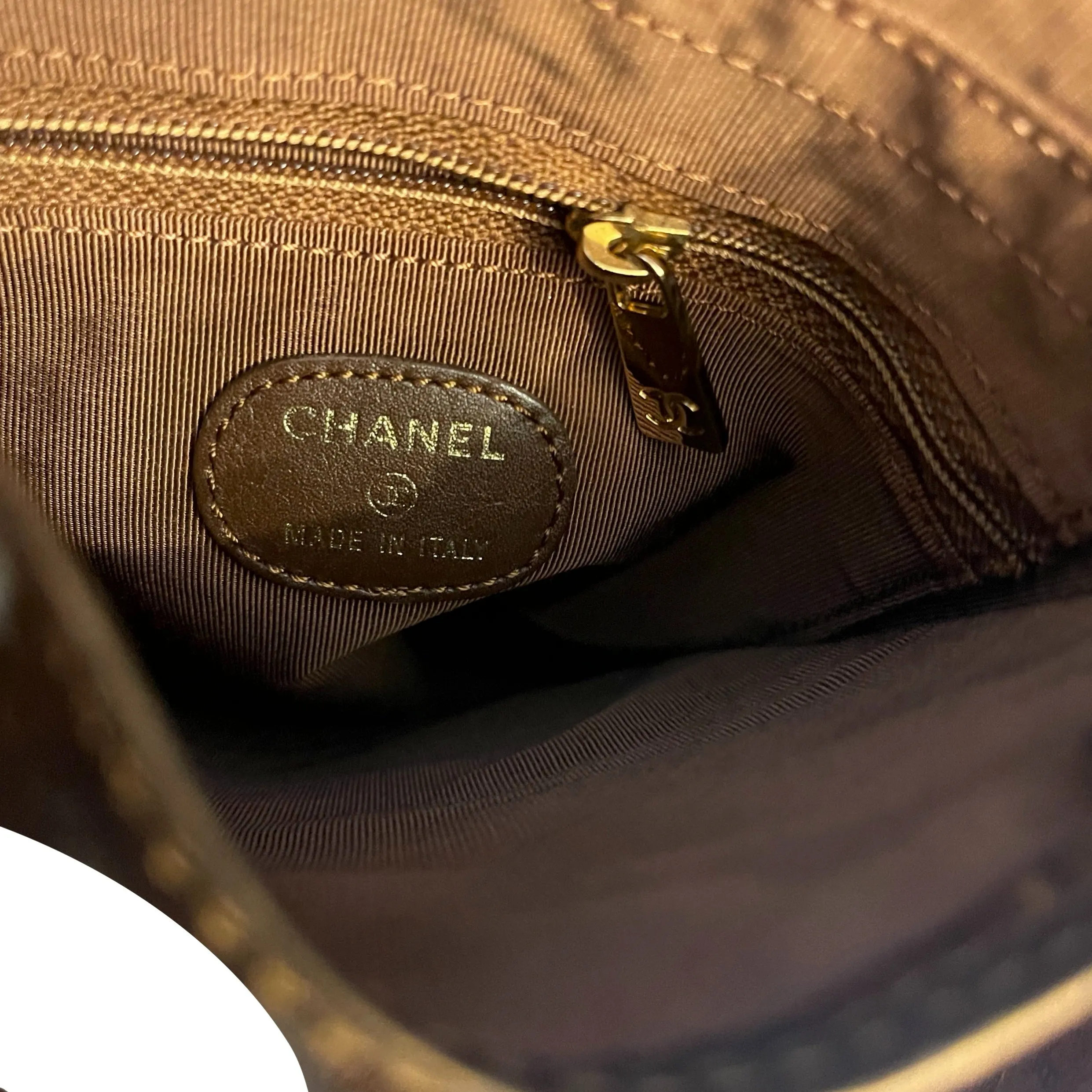 Chanel Metallic Bronze Crossbody Bag