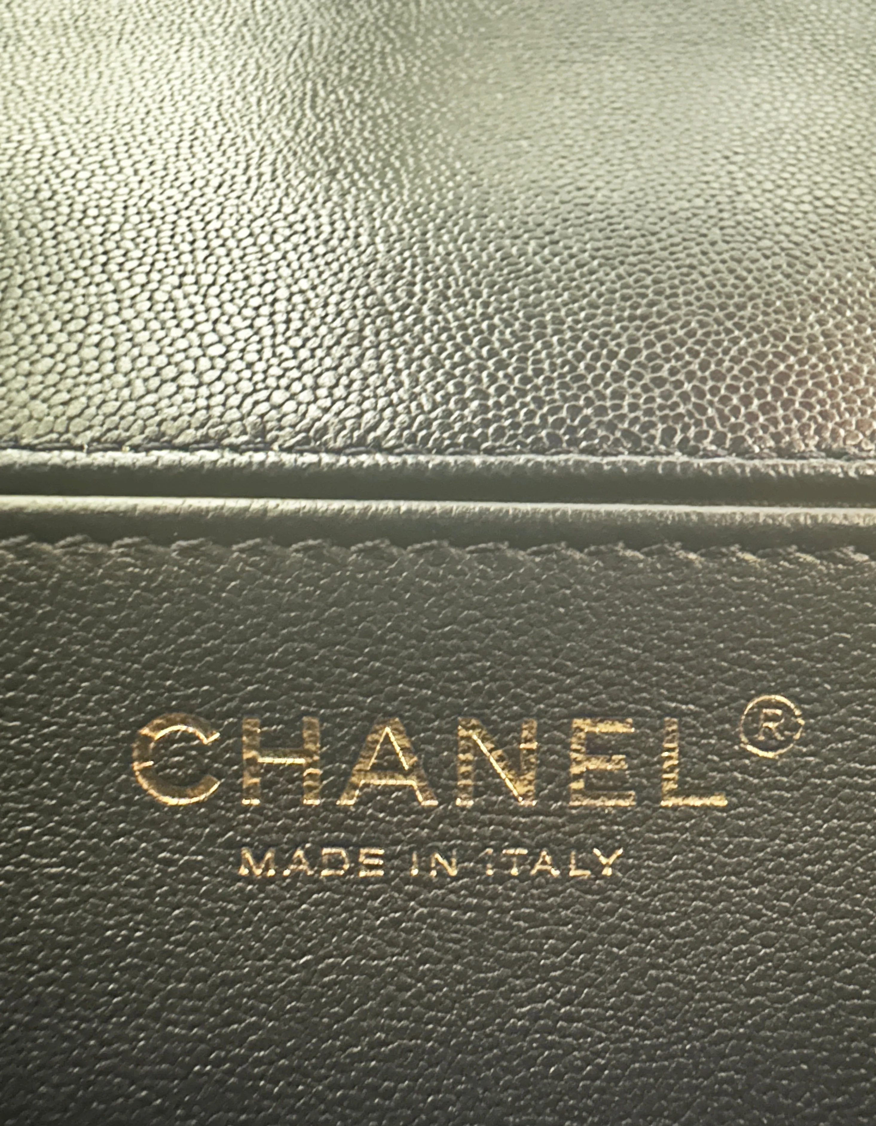Chanel Metallic Navy Caviar Quilted Medium Boy Bag