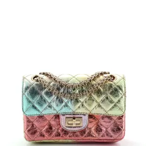 CHANEL Rainbow Reissue 2.55 Flap Bag Quilted Multicolor Metallic Goatskin Mini
