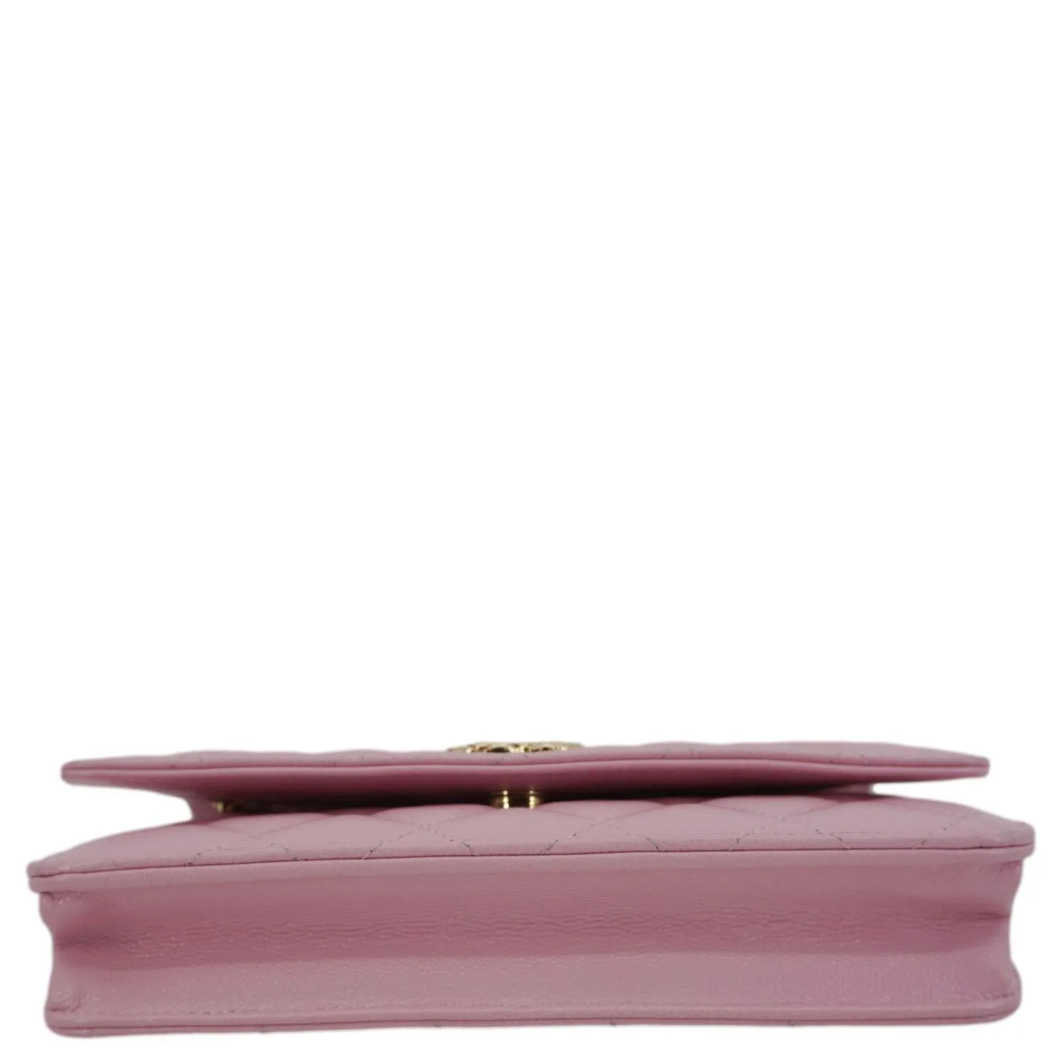 CHANEL Wallet On Chain Quilted Caviar Leather Crossbody Bag Pink