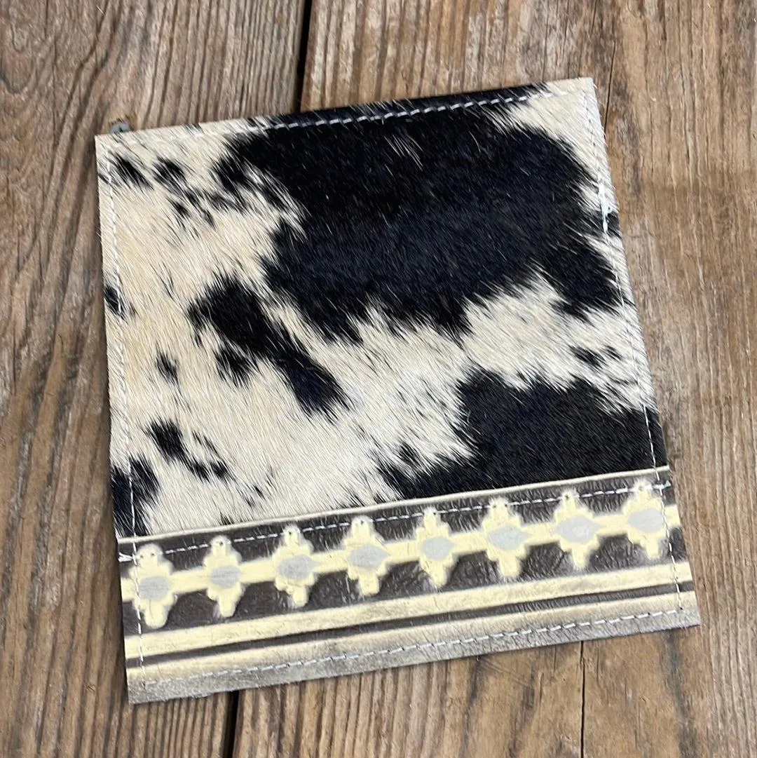 Checkbook Cover - Black & White w/ Adobe Navajo