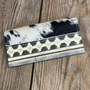 Checkbook Cover - Black & White w/ Adobe Navajo