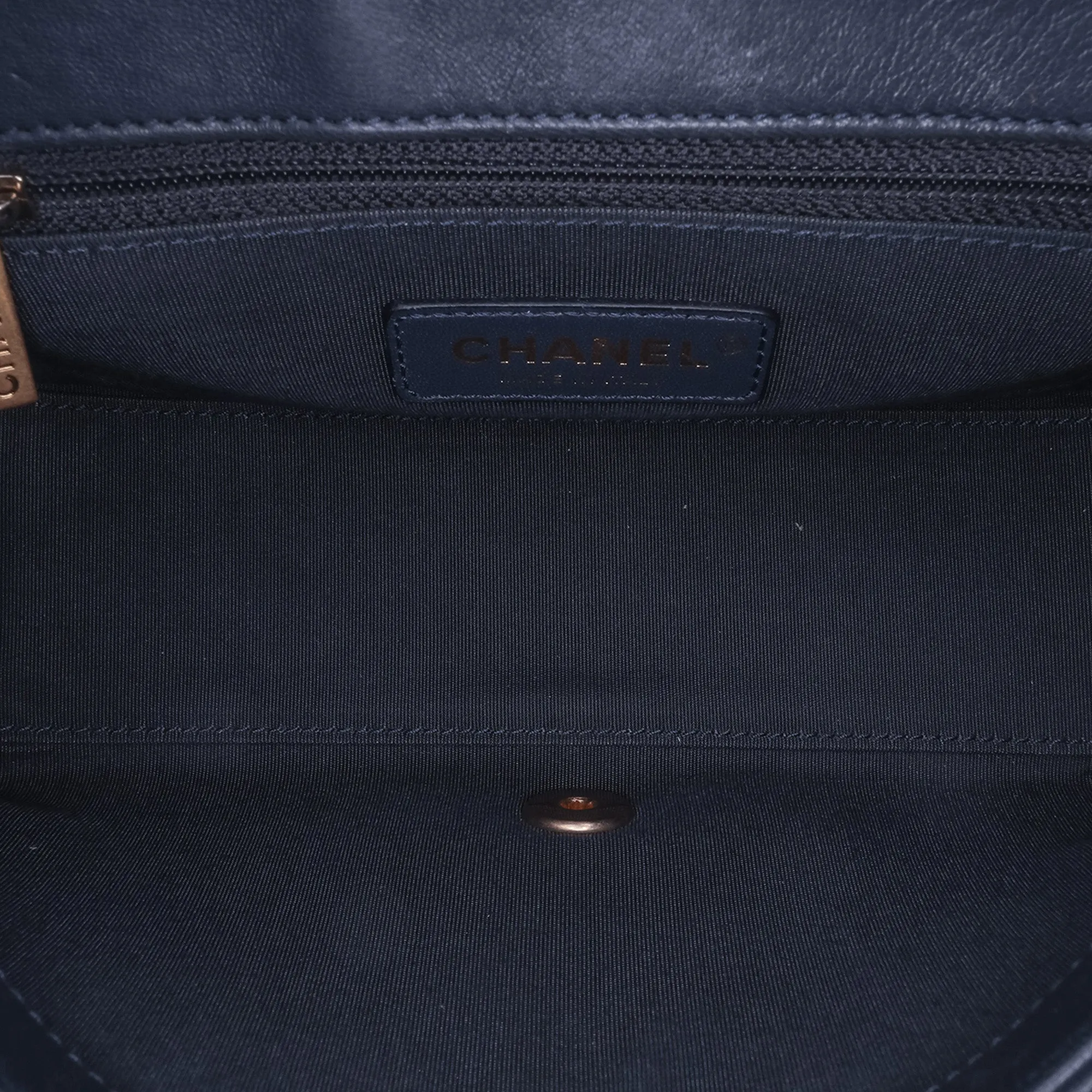 Chevron Sheepskin Stitched Chain Top Handle Flap