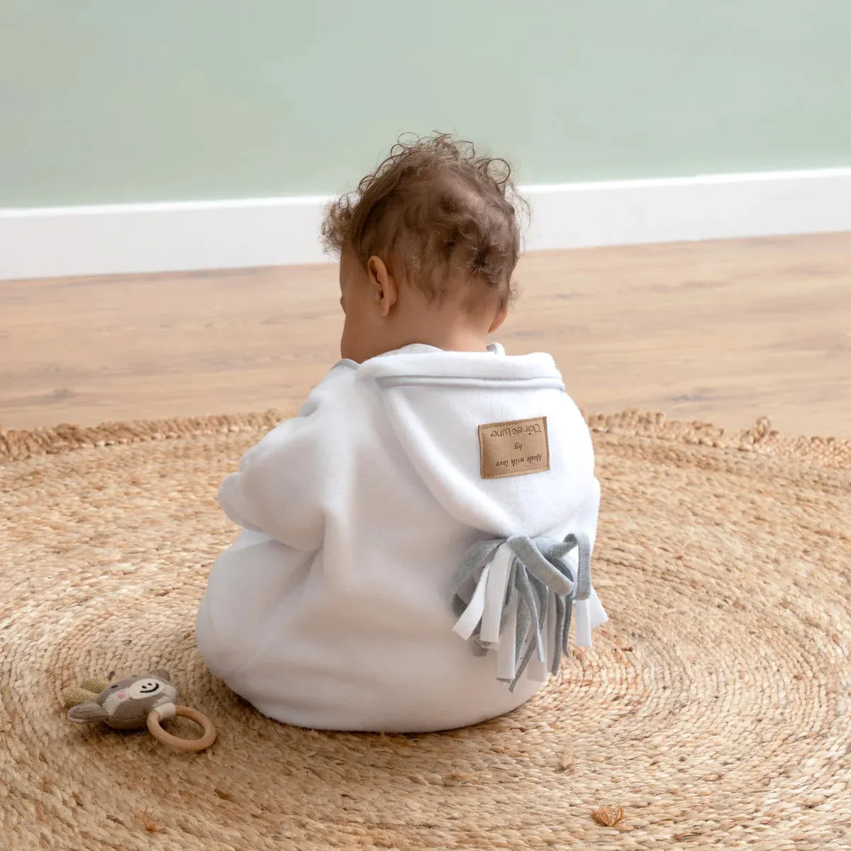 Clair de Lune Star Fleece Baby Wrap Blanket - 0-6 Months - White