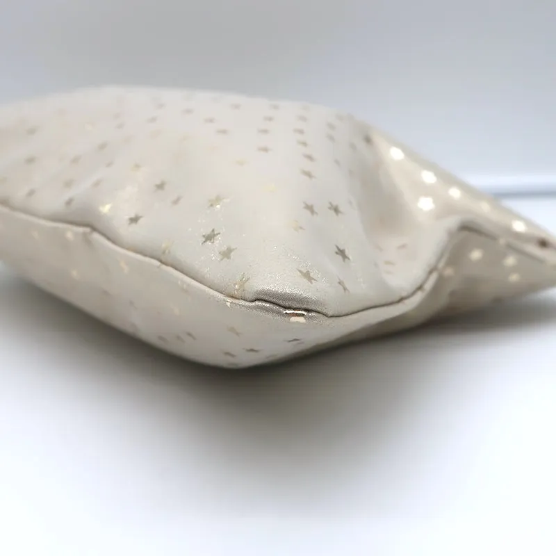 Clare V. Flat Clutch Shimmer Stars Print Metallic Nubuck NEW