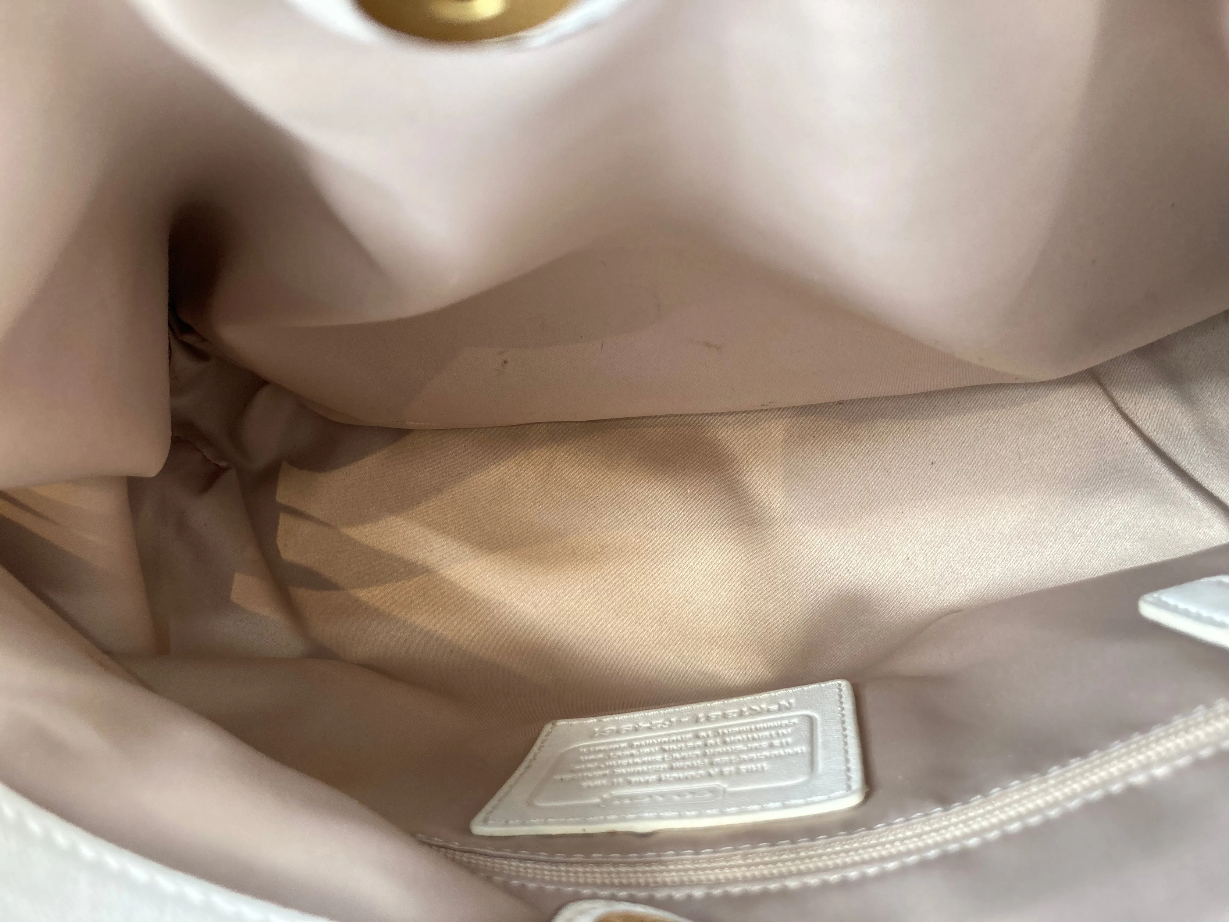 COACH # F24961 Campbell Leather Large Satchel Belle Carryall Cream