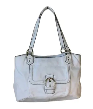 COACH # F24961 Campbell Leather Large Satchel Belle Carryall Cream