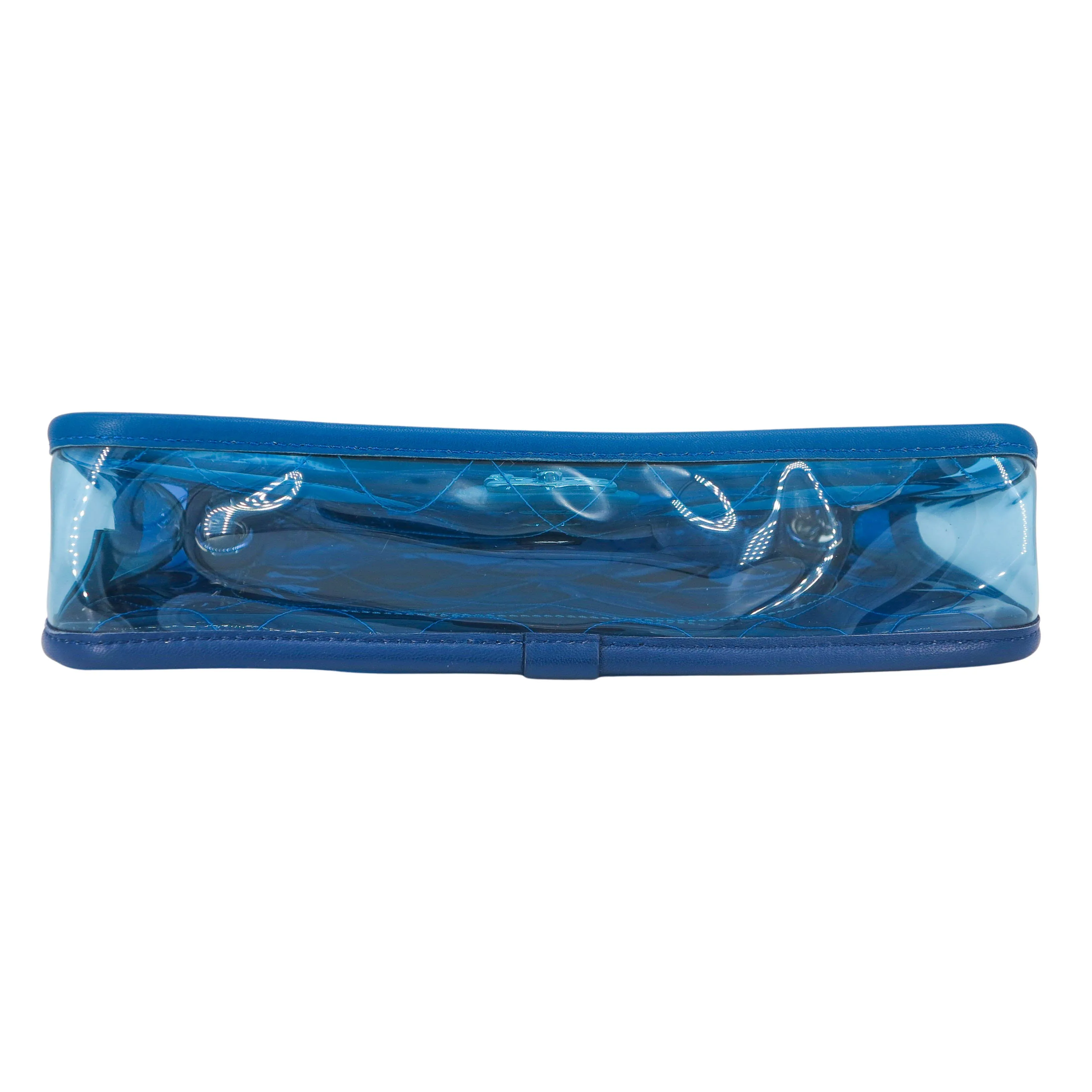 Coco Splash Blue PVC Medium Flap Bag