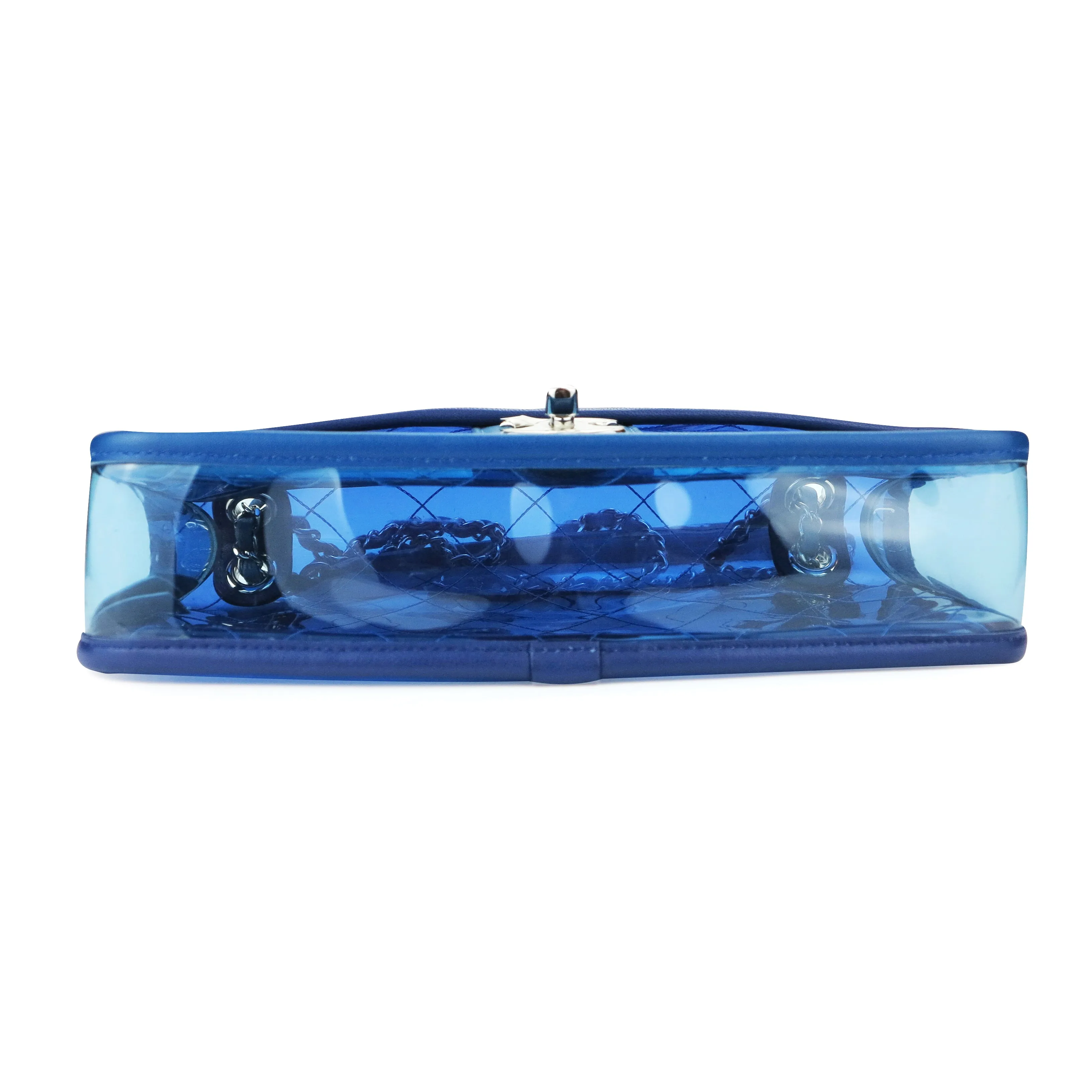 Coco Splash Blue PVC Medium Flap Bag