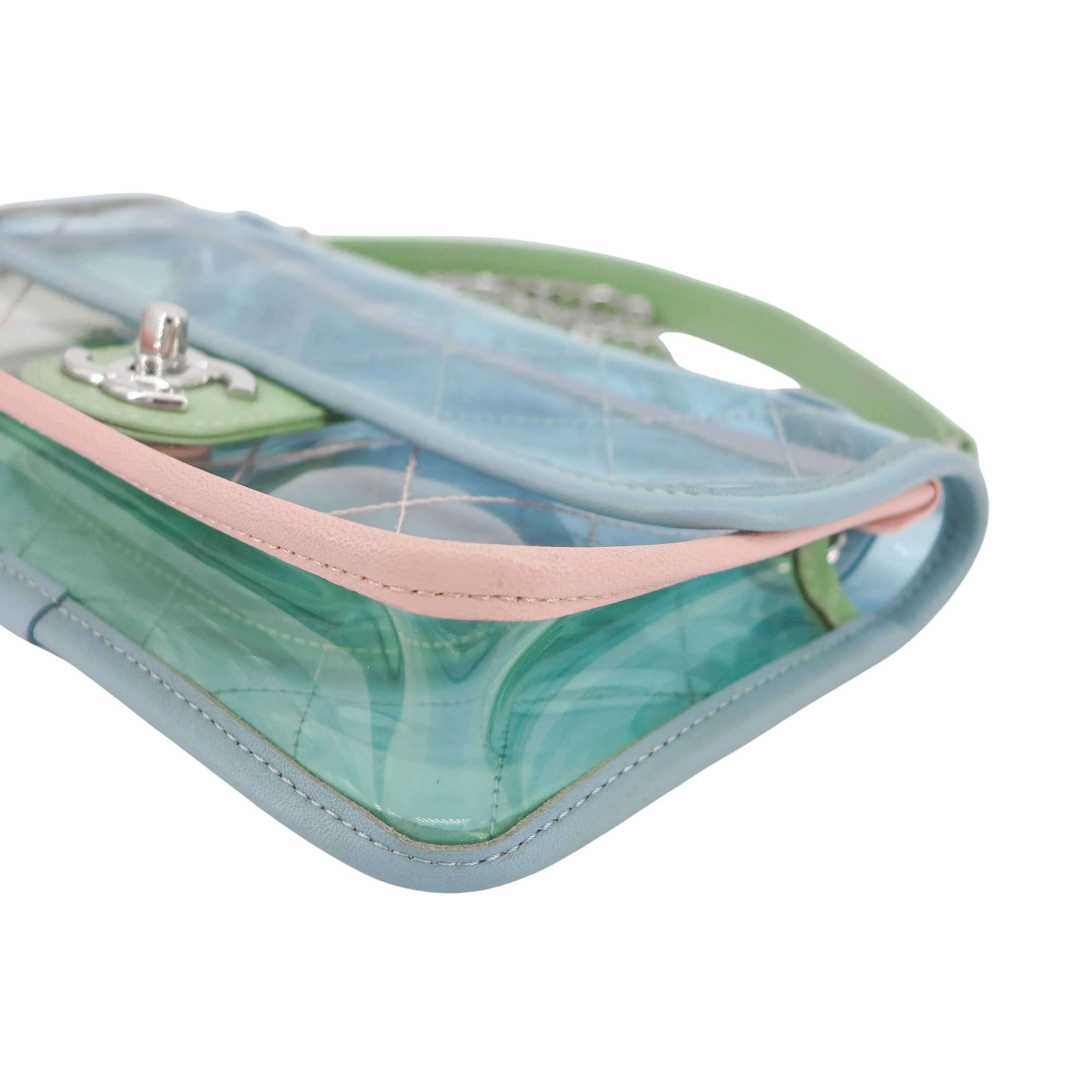 Coco Splash PVC Mini Flap Bag Blue Pink Green