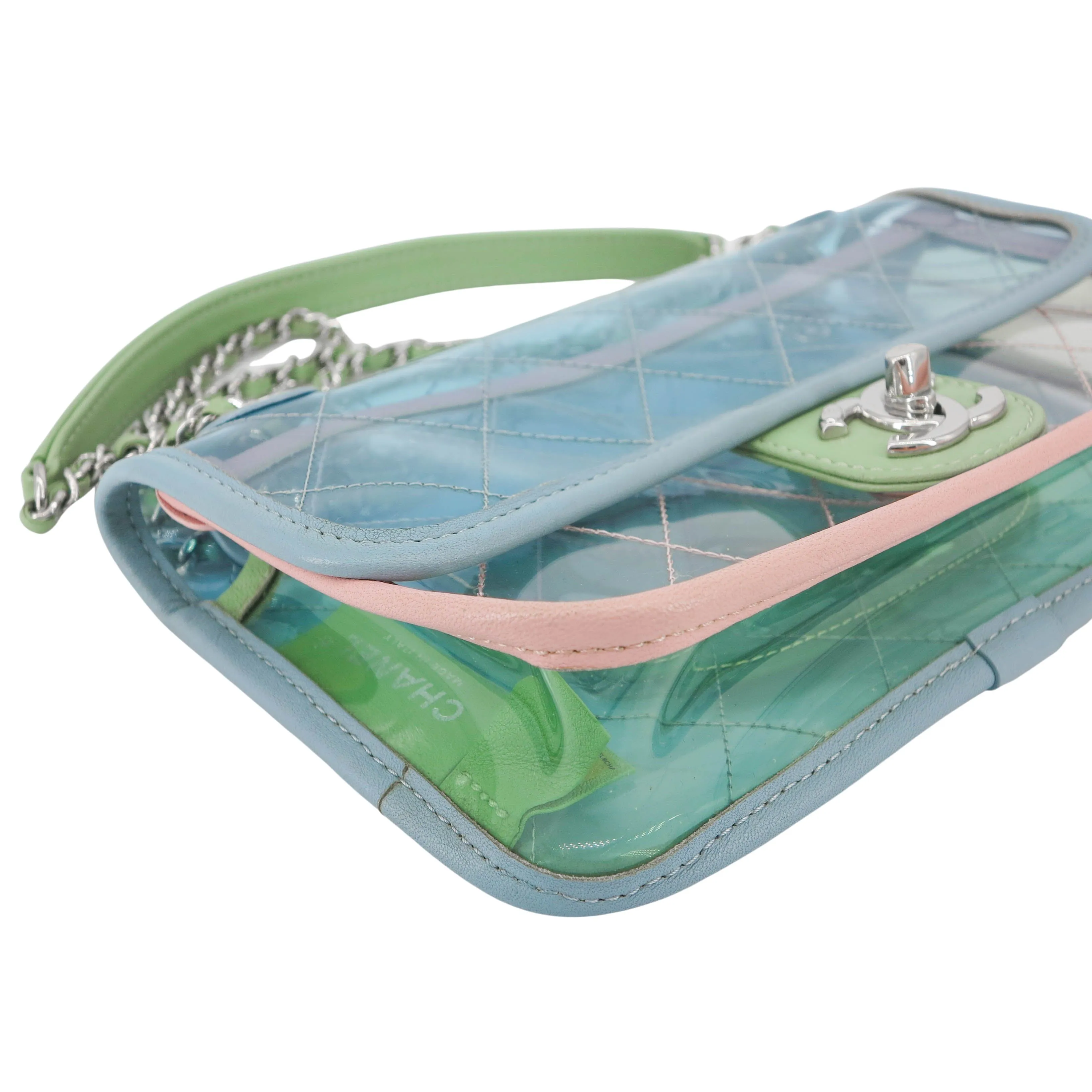 Coco Splash PVC Mini Flap Bag Blue Pink Green