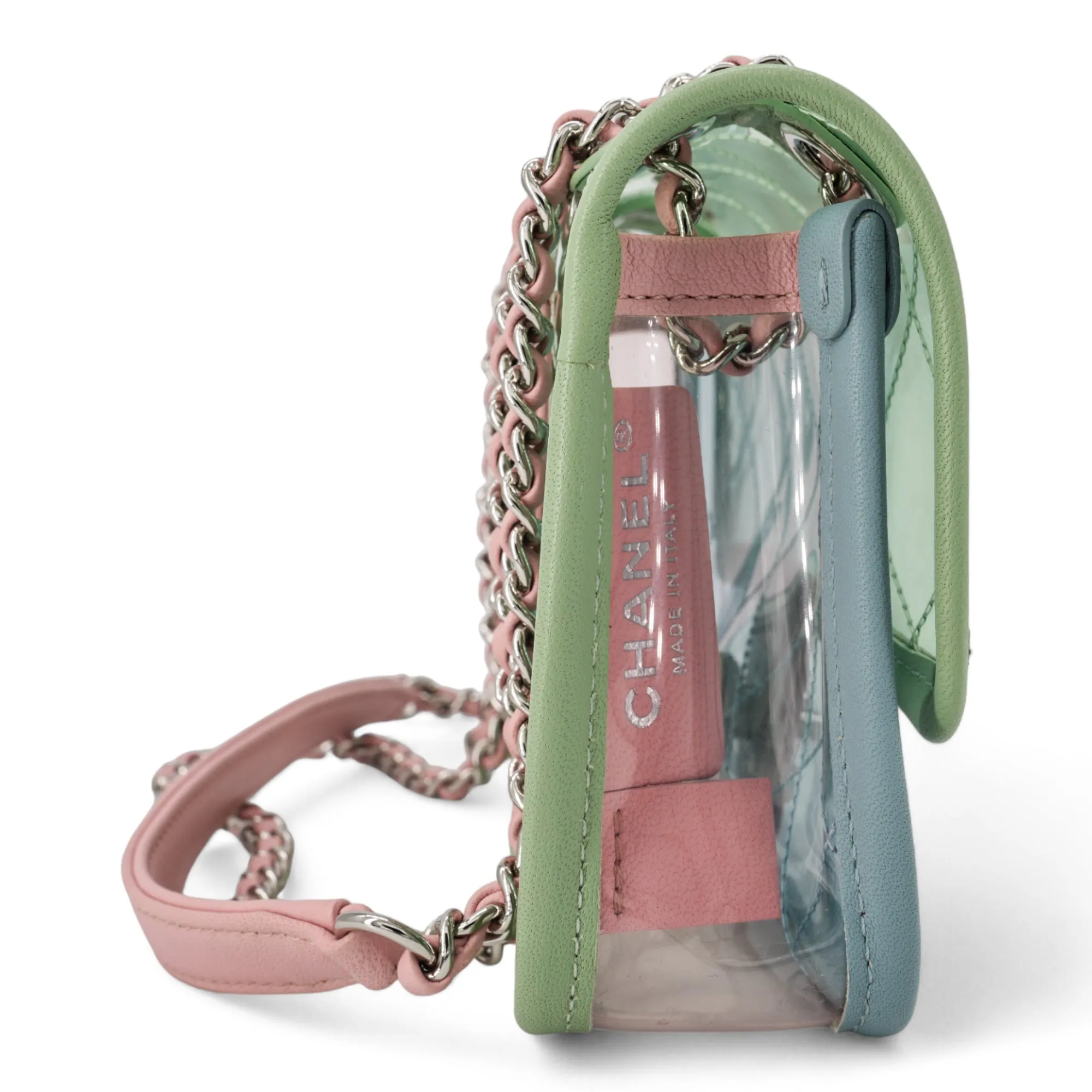 Coco Splash PVC Mini Flap Bag Green Pink Blue
