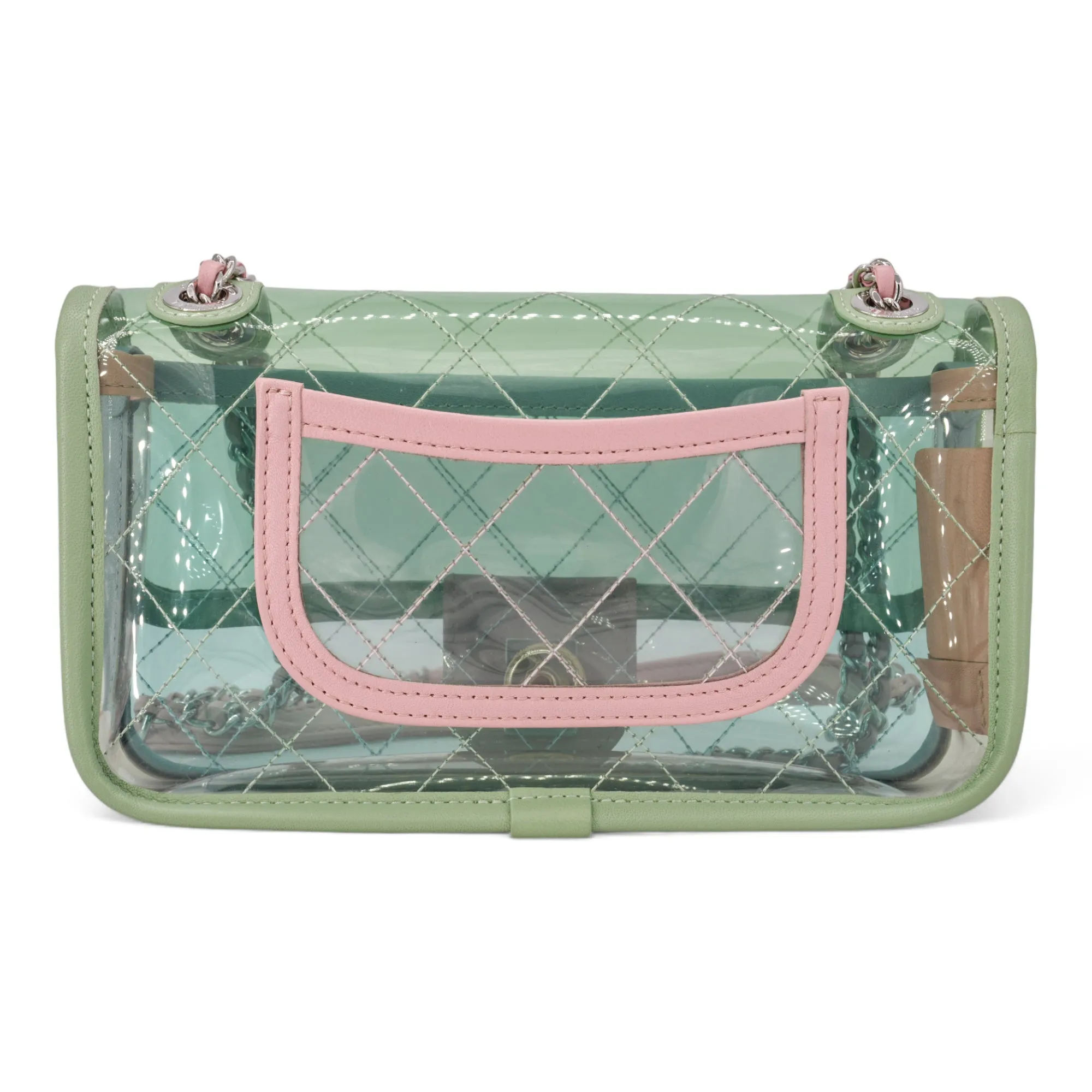 Coco Splash PVC Mini Flap Bag Green Pink Blue