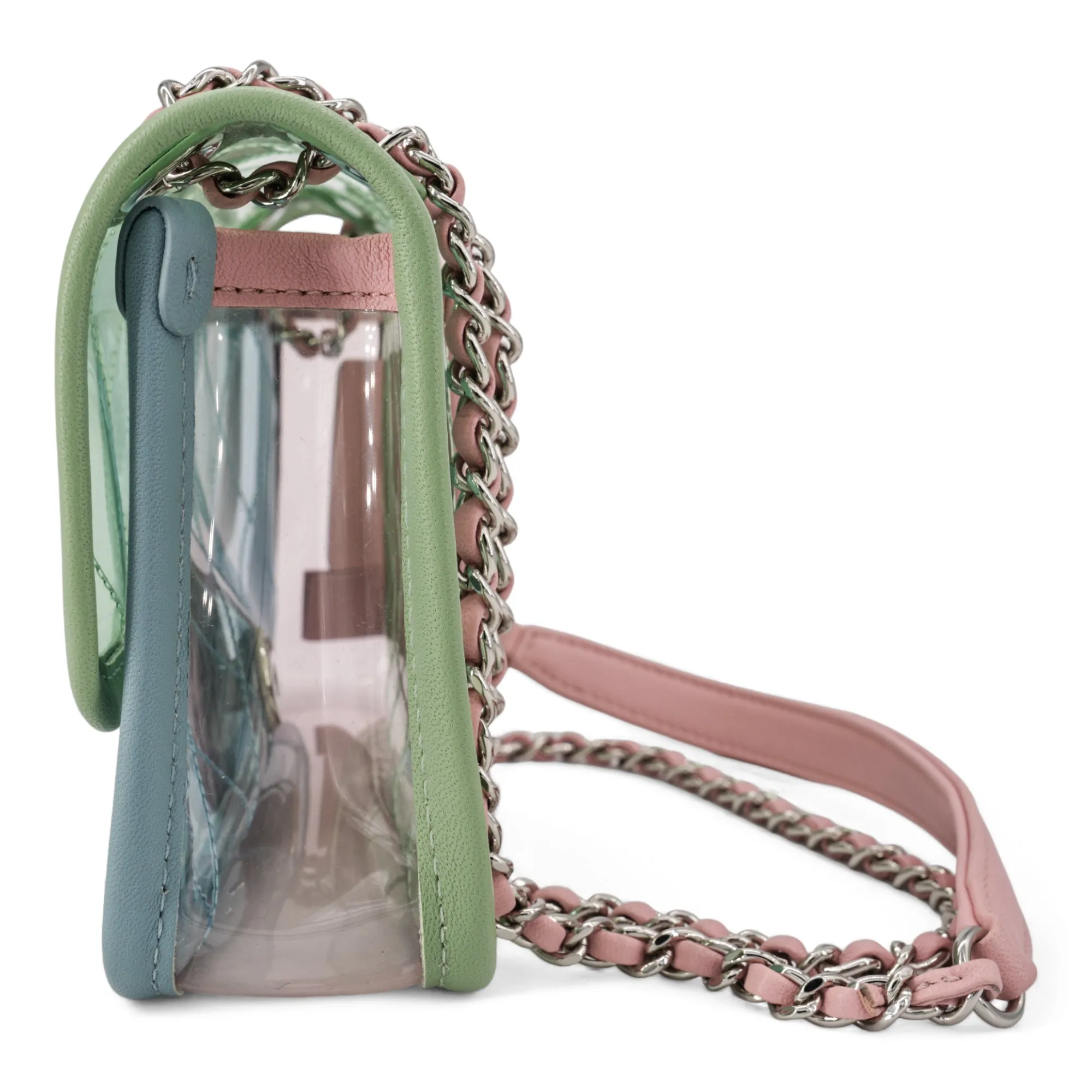 Coco Splash PVC Mini Flap Bag Green Pink Blue