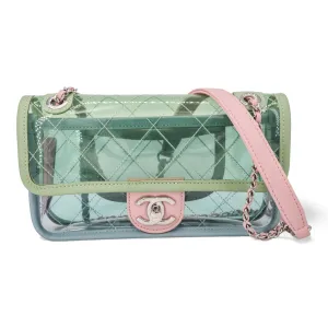 Coco Splash PVC Mini Flap Bag Green Pink Blue
