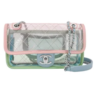 Coco Splash PVC Mini Flap Bag Pink Green Blue