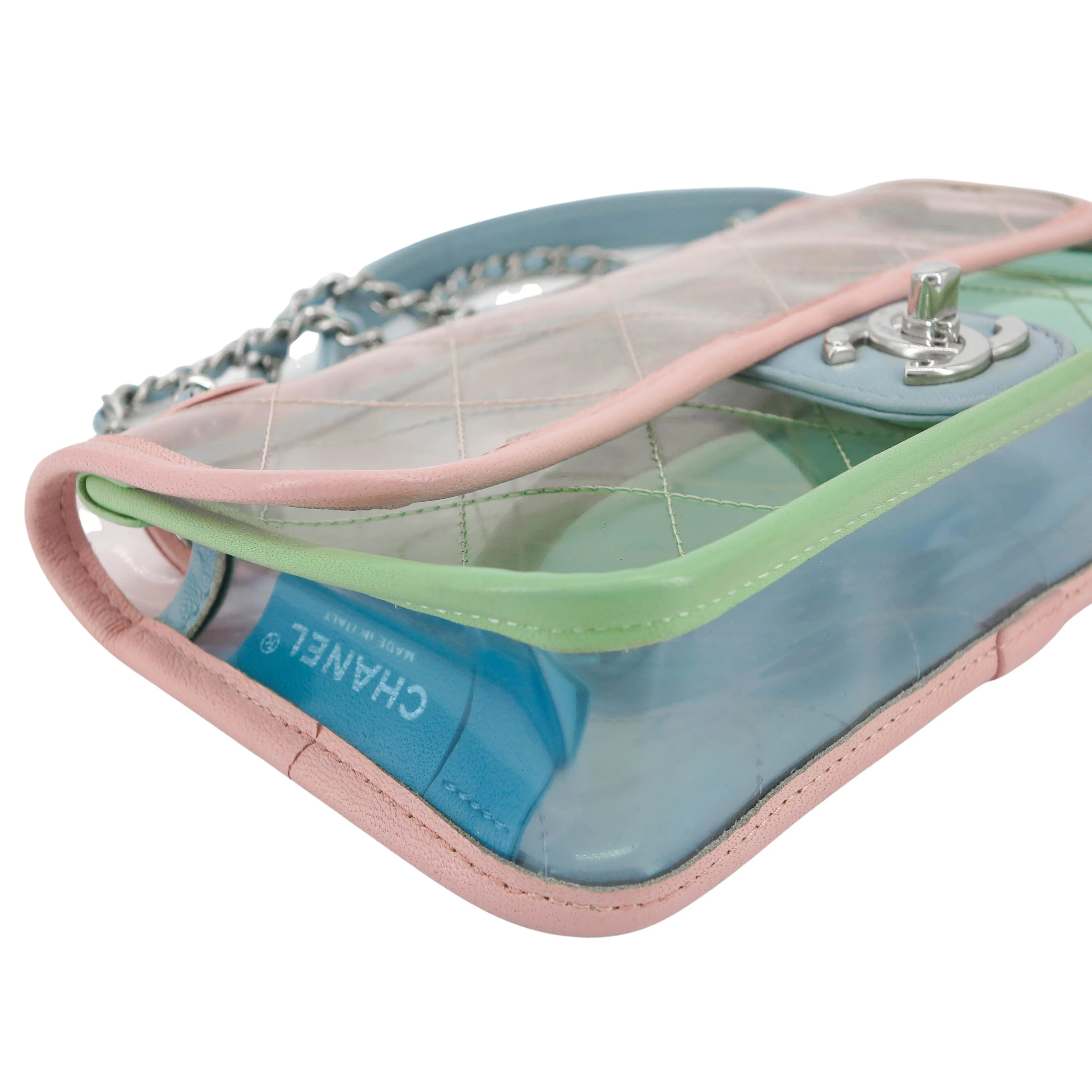 Coco Splash PVC Mini Flap Bag Pink Green Blue