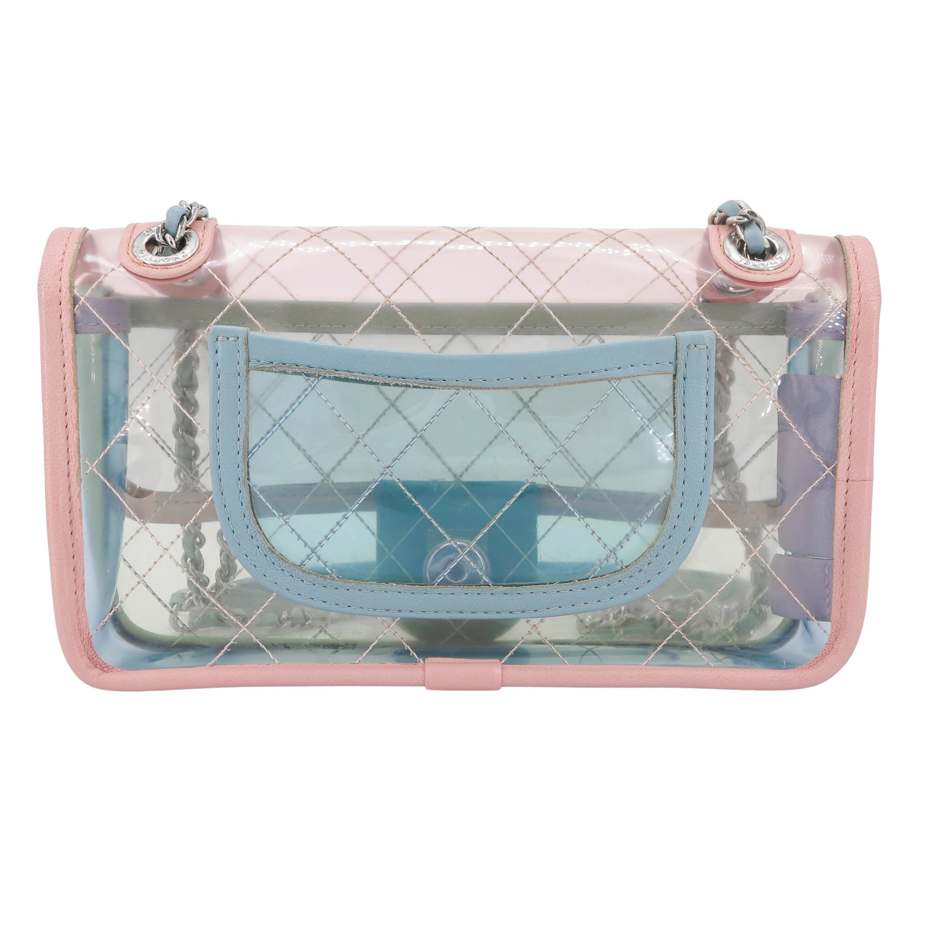 Coco Splash PVC Mini Flap Bag Pink Green Blue