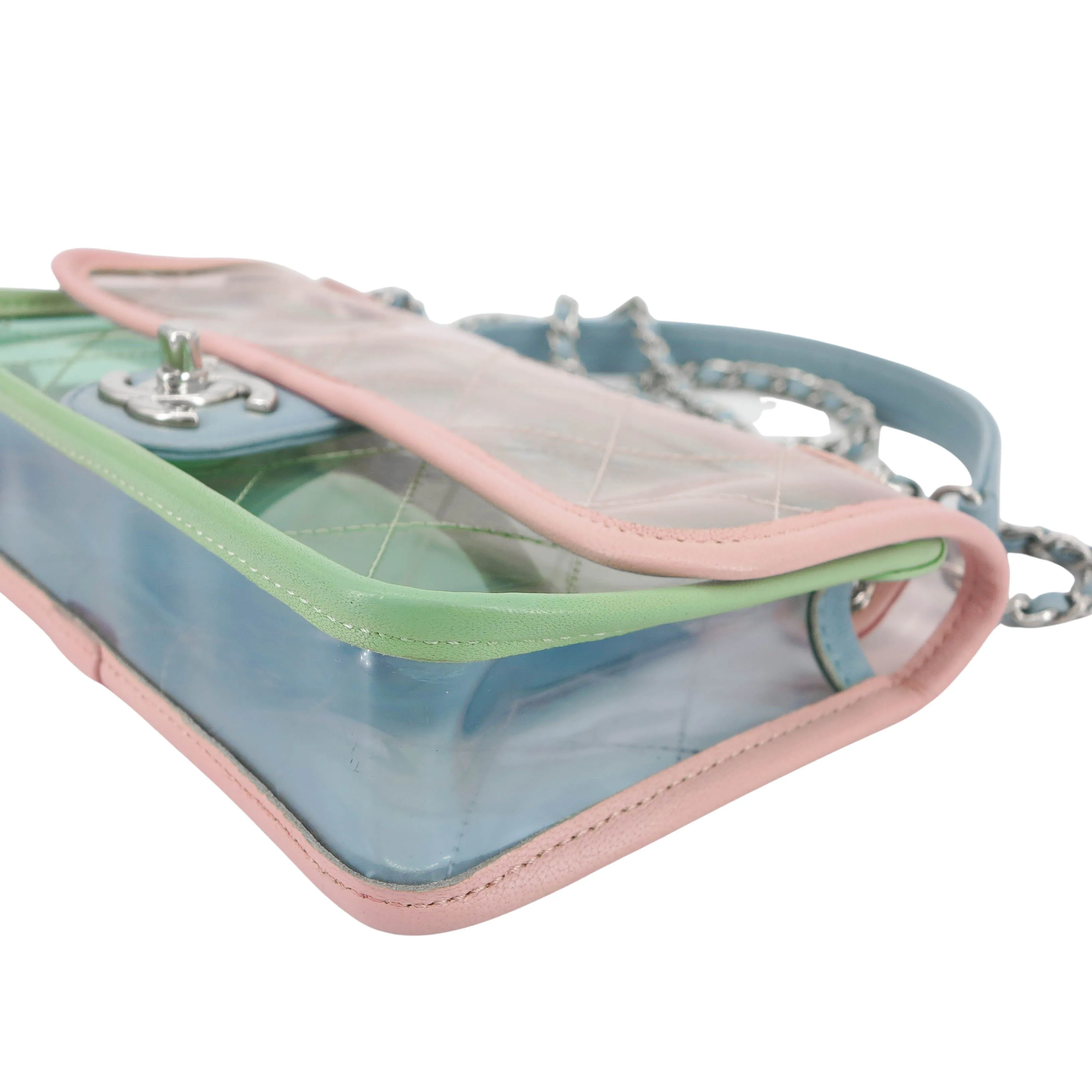 Coco Splash PVC Mini Flap Bag Pink Green Blue