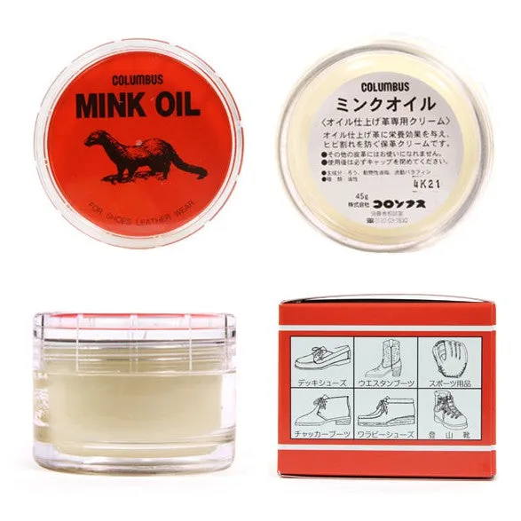 Columbus Mink Oil Leather Care (45g) Made in Japan for handbags and wallets