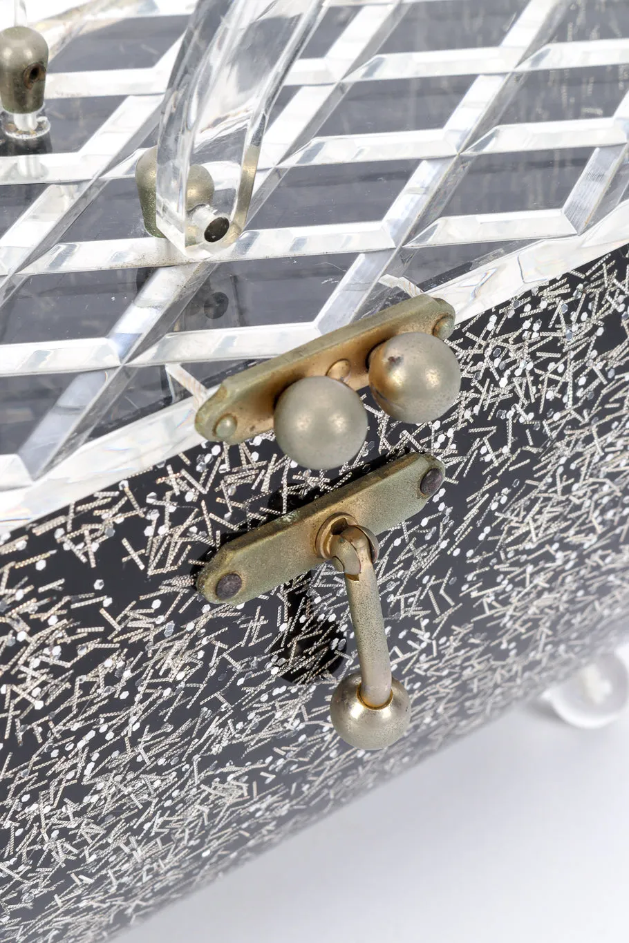 Confetti Glitter Lucite Box Bag