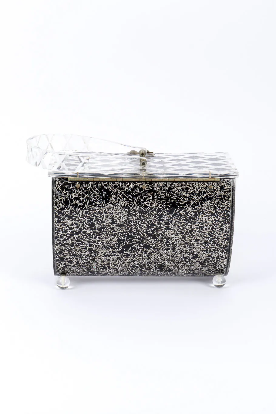 Confetti Glitter Lucite Box Bag