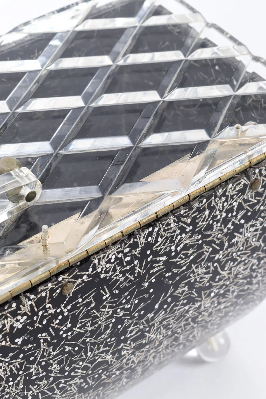 Confetti Glitter Lucite Box Bag