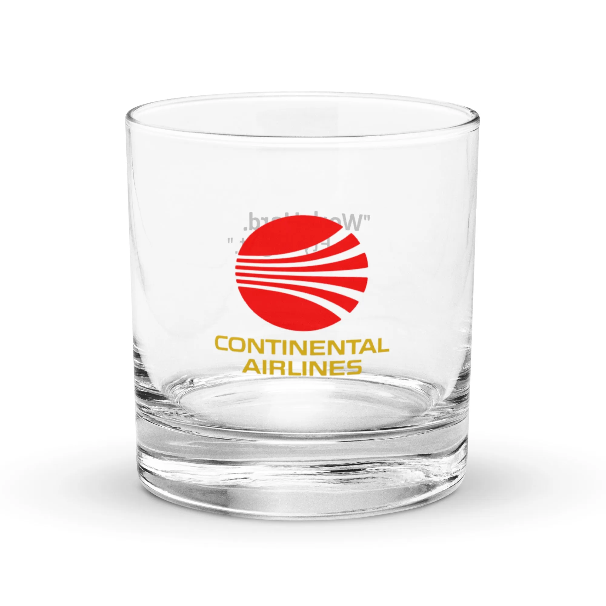 Continental Airlines Glass Tumbler - "Work hard. Fly right."