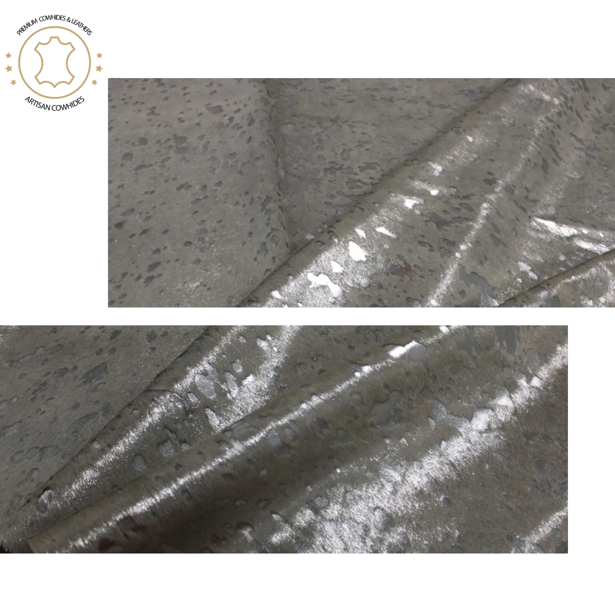 Cowhide Silver Metallic Sheets | 12"x12", 12"x18", 12"x24" Precuts Leather Sheets