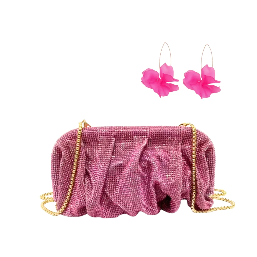 Crystal Luxe Evening Bag - Pink