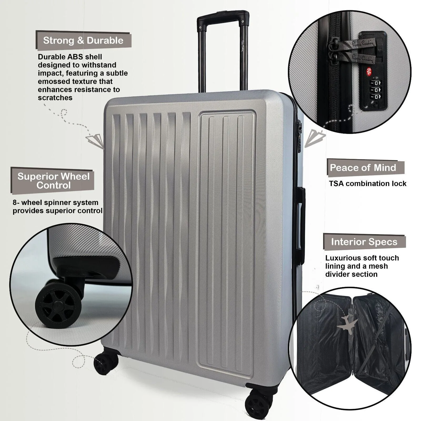 Cullman Medium Hard Shell Suitcase in Silver