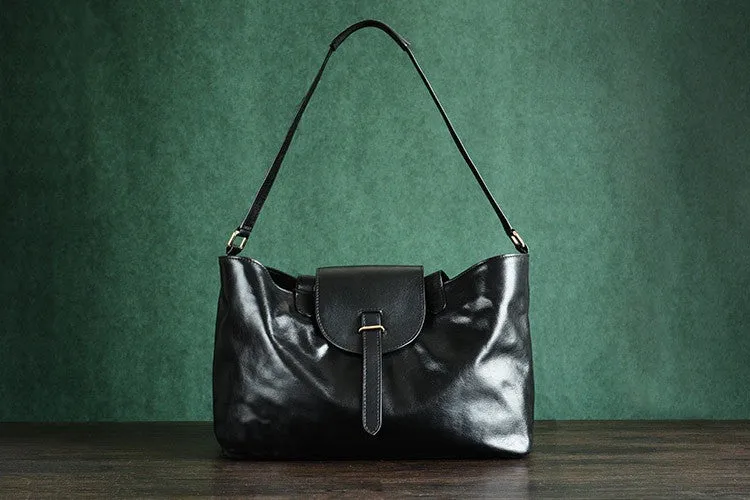 Custom Handmade Vegetable Tanned Italian Leather Shoulder Bag Women Handbag Tote Bag D047