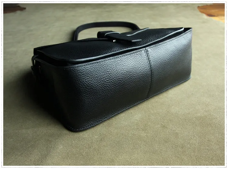 Cute Black Leather Womens Satchel Handbag Satchel Shoulder Bag Mini Satchel Bag for Women