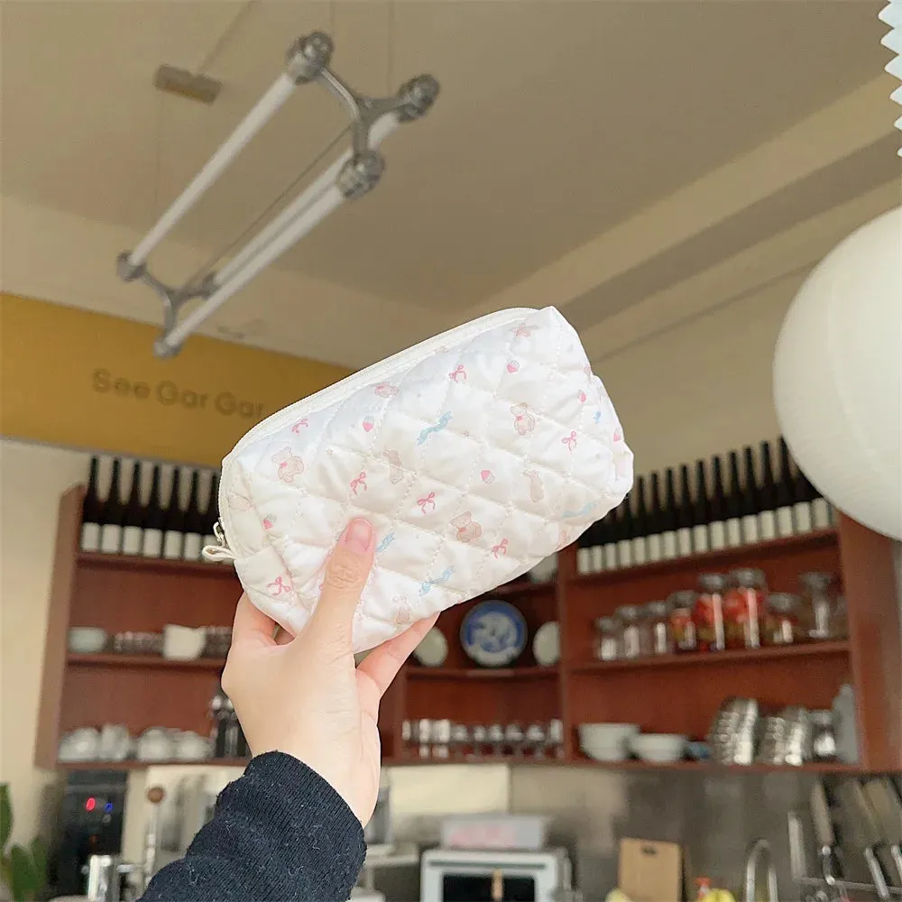 Cute Cartoon Print Women's Cosmetic Bag Portable Ladies Makeup Case Travel Storage Bags Casual Female Clutch Purse Handbags