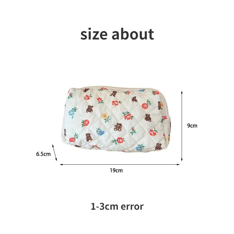Cute Cartoon Print Women's Cosmetic Bag Portable Ladies Makeup Case Travel Storage Bags Casual Female Clutch Purse Handbags