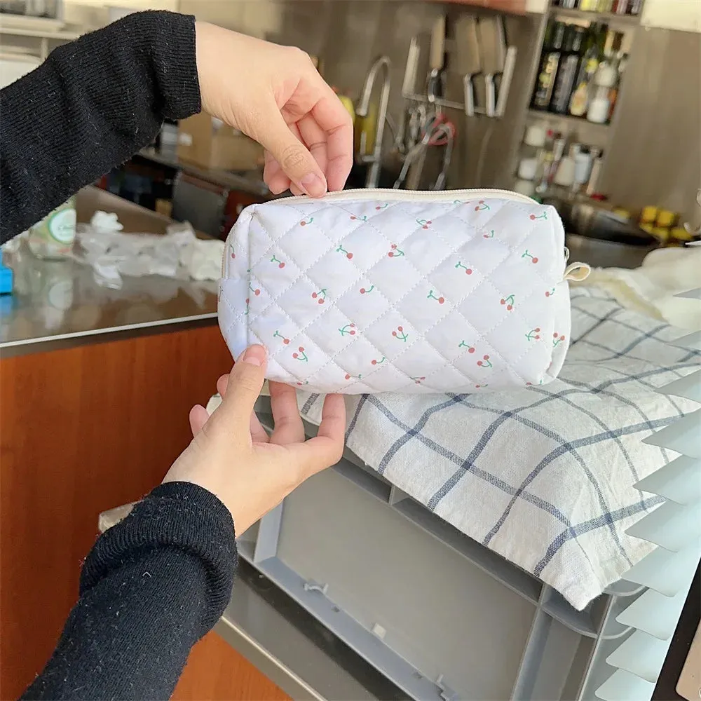 Cute Cartoon Print Women's Cosmetic Bag Portable Ladies Makeup Case Travel Storage Bags Casual Female Clutch Purse Handbags
