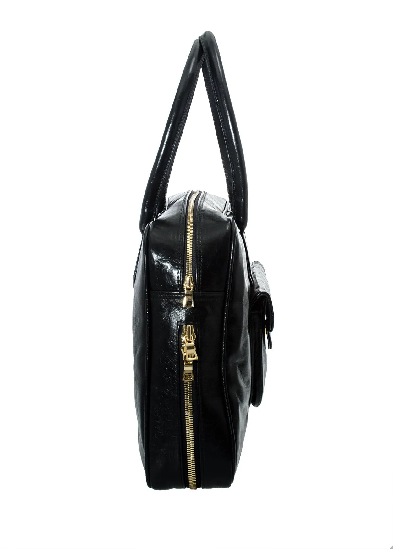 d'andrea handbags Mr. Heartthrob Satchel - Black Patent