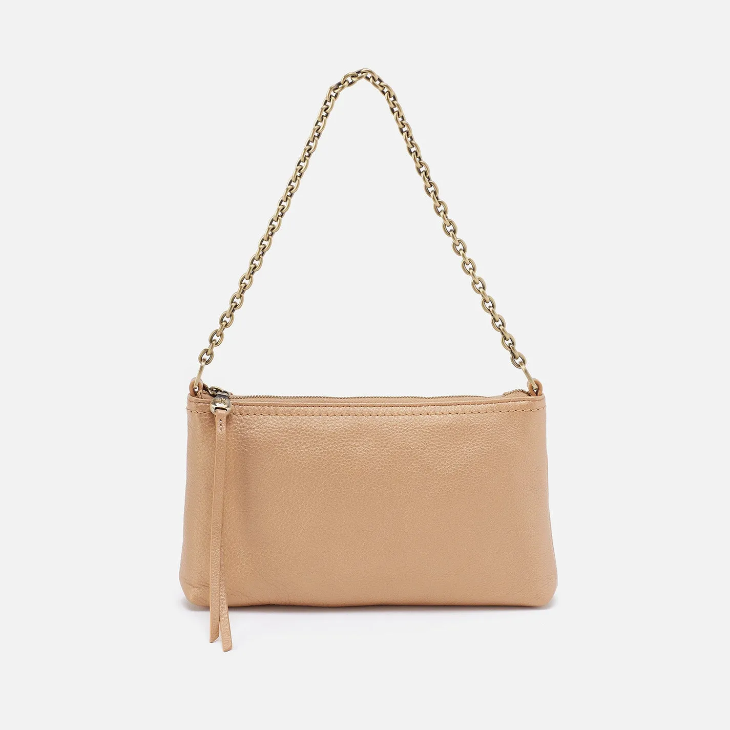 Darcy Crossbody In Pebbled Metallic Leather - Dusty Gold