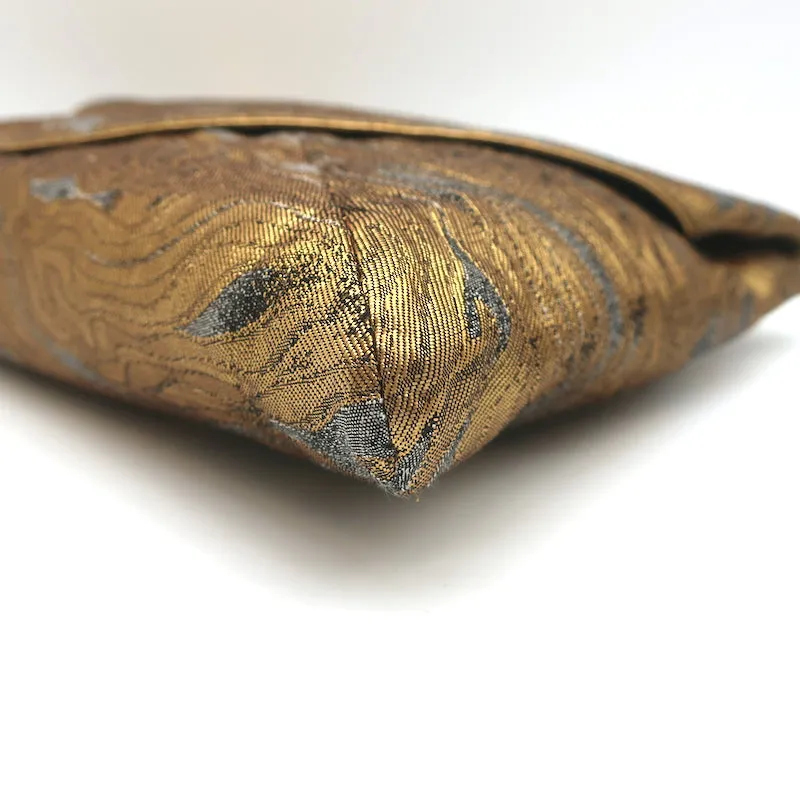 Dries Van Noten Envelope Clutch Gold Metallic Jacquard Bag
